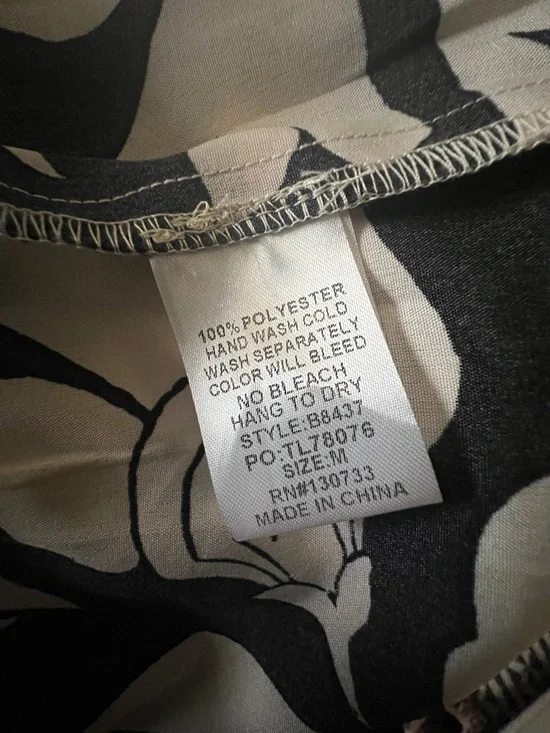 Umgee Black & Off White Floral Tie-Front Dress - Picture 4 of 4